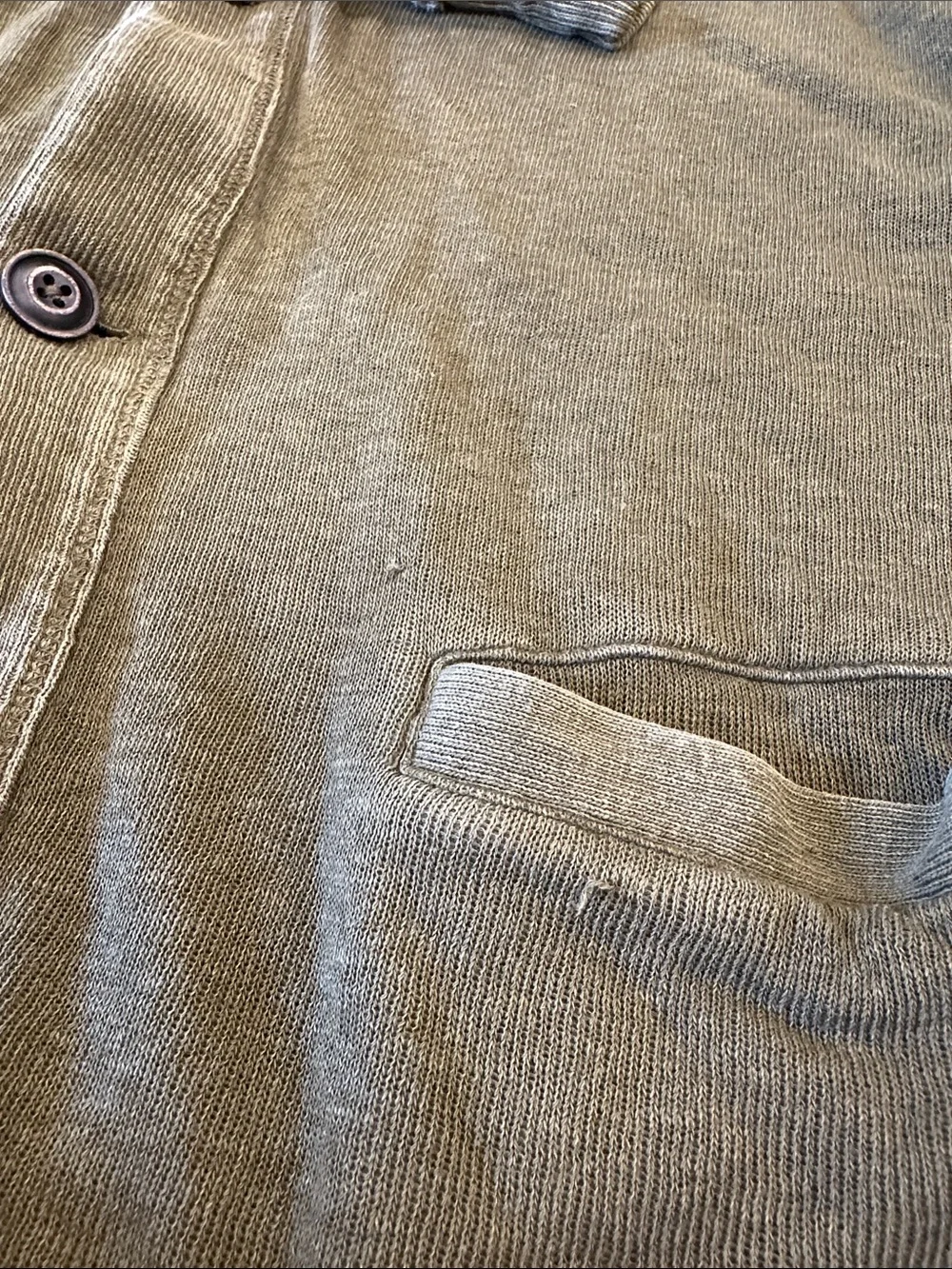 Vintage Polo Ralph Lauren Olive Green Cotton Linen Blend Button Down Cardigan XL